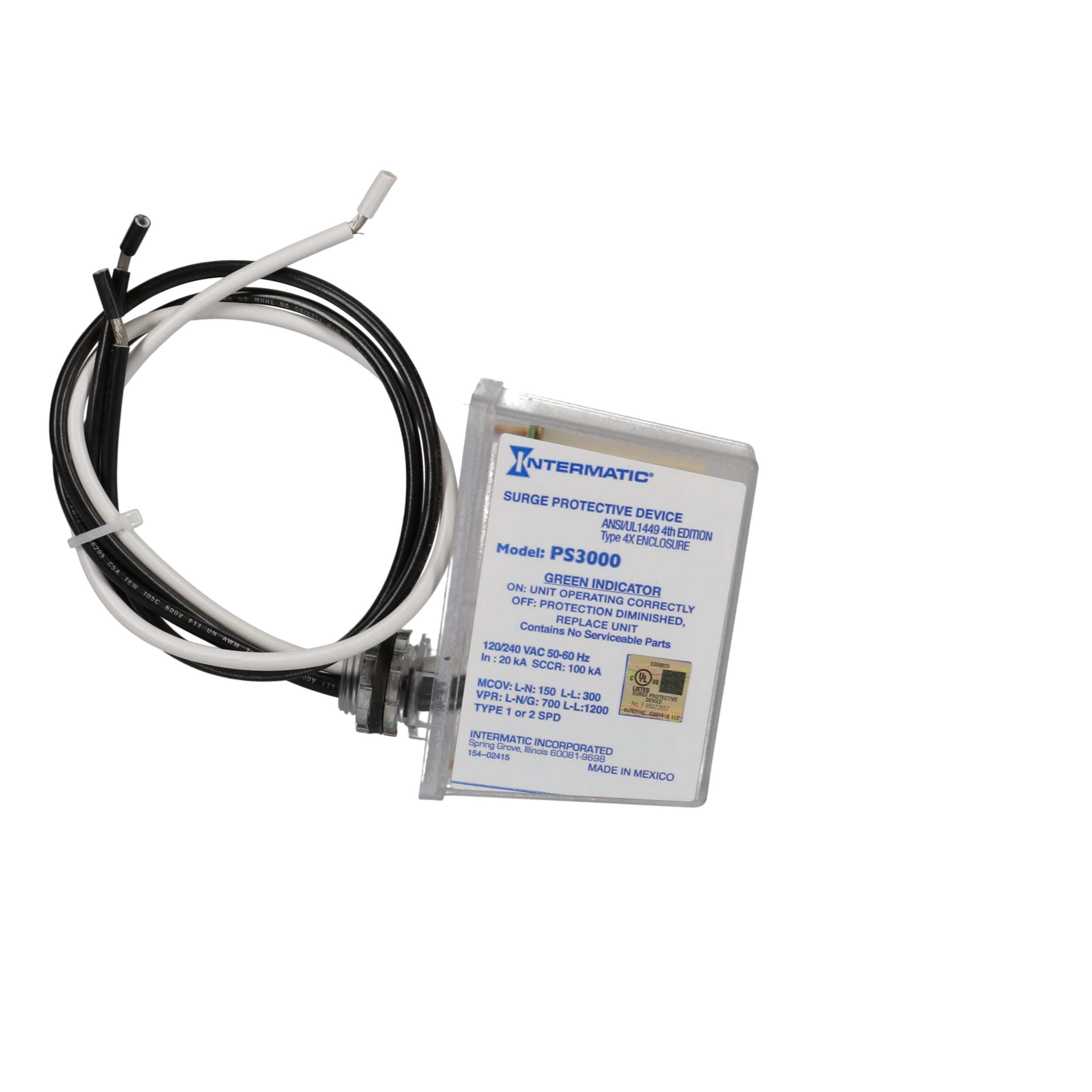 main | Surge Protective Device, 3-Mode, 120/240 VAC 1Ph, Type 1 or 