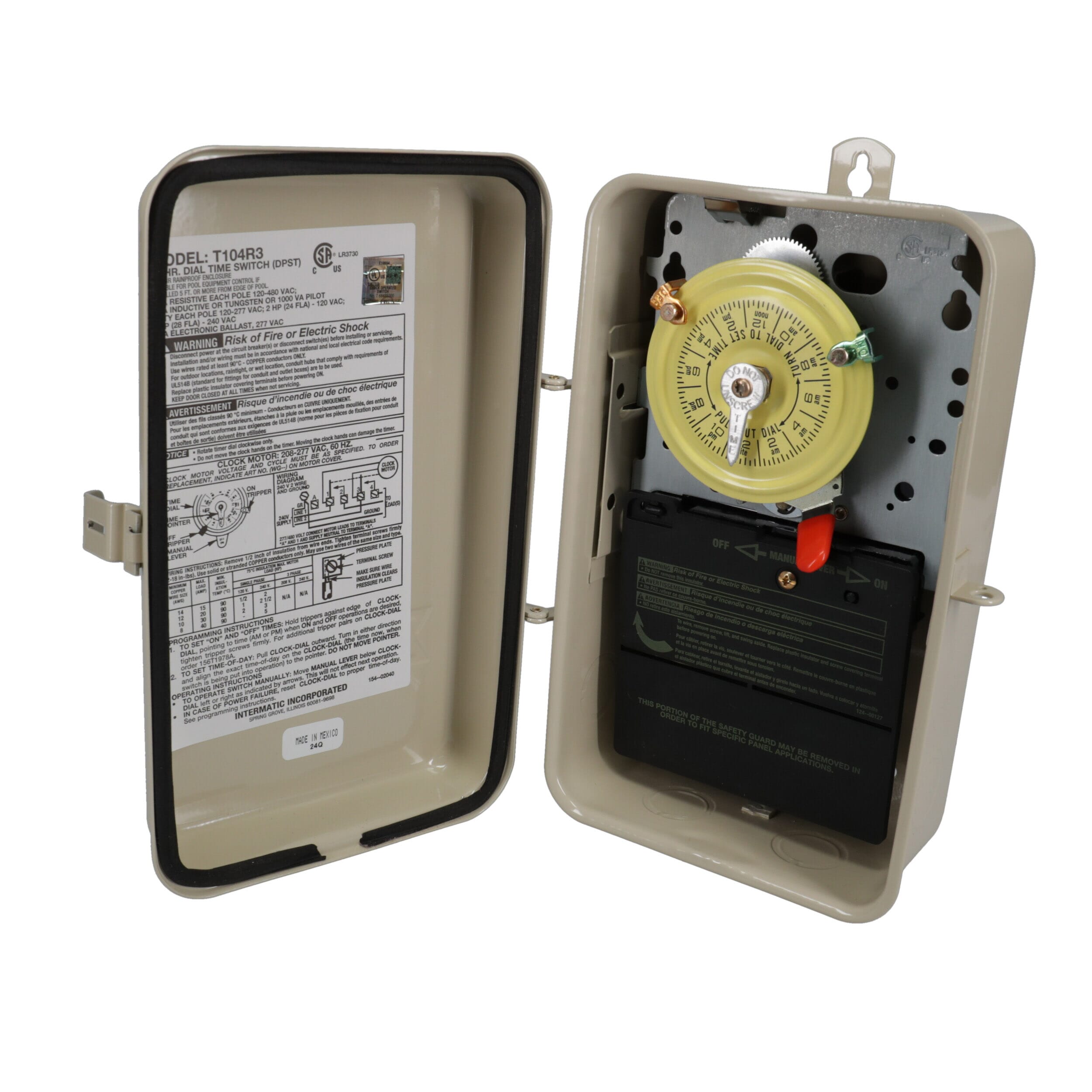 main | 24-Hour 208-277V Mechanical Time Switch, DPST, Type 3R Metal  Enclosure